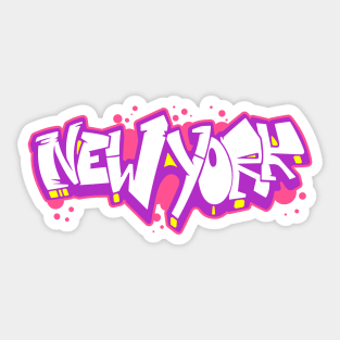 New York horizontal graffiti 3 Sticker